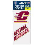 Wholesale-Central Michigan Chippewas Perfect Cut Decal set of two 4"x4"