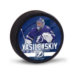 Tampa Bay Lightning Hockey Puck Packaged Andrei Vasilevskiy