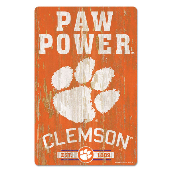 Clemson Tigers Wood Sign 11" x 17" 1/4" thick