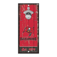Tampa Bay Buccaneers Bottle Opener Sign 5x11
