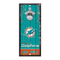 Miami Dolphins Bottle Opener Sign 5x11