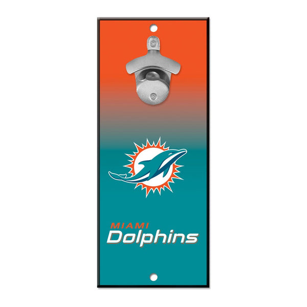 Miami Dolphins Bottle Opener Sign 5x11