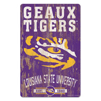 LSU Tigers Wood Sign 11" x 17" 1/4" thick