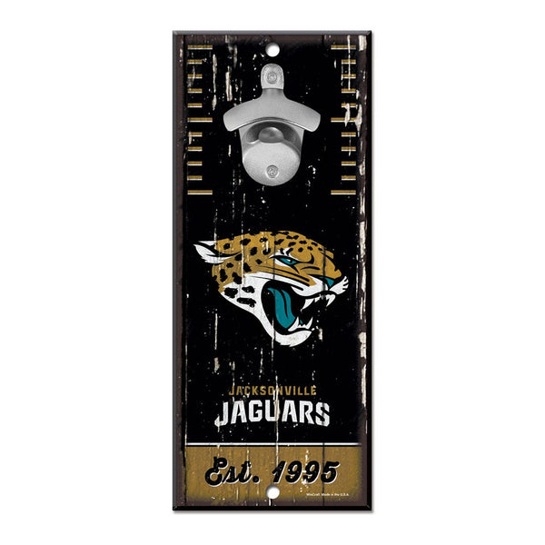 Jacksonville Jaguars Bottle Opener Sign 5x11