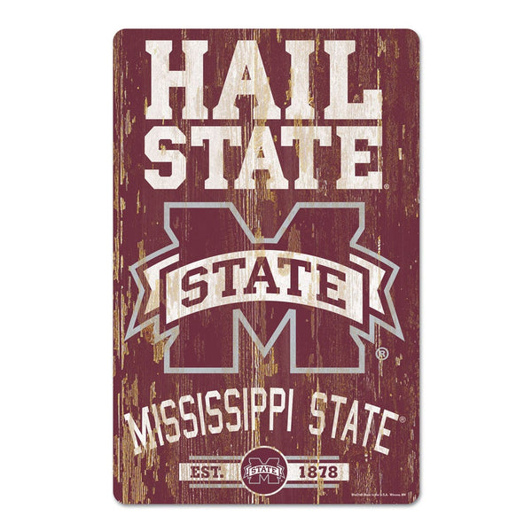 Mississippi State Bulldogs Wood Sign 11" x 17" 1/4" thick