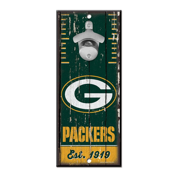 Green Bay Packers Bottle Opener Sign 5x11