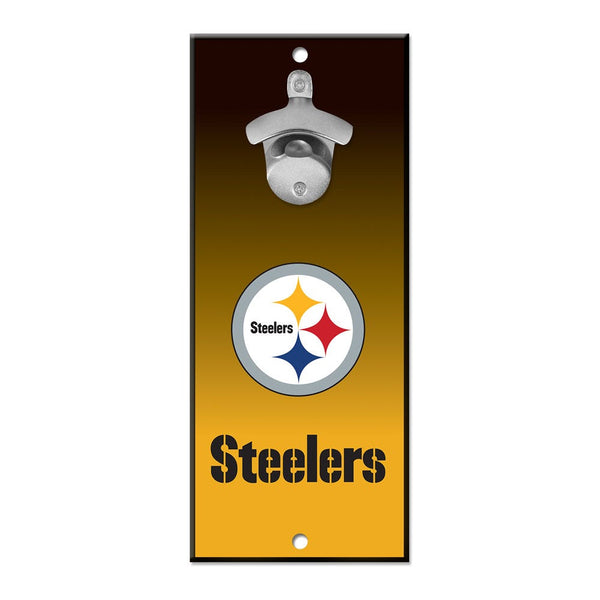 Pittsburgh Steelers Bottle Opener Sign 5x11