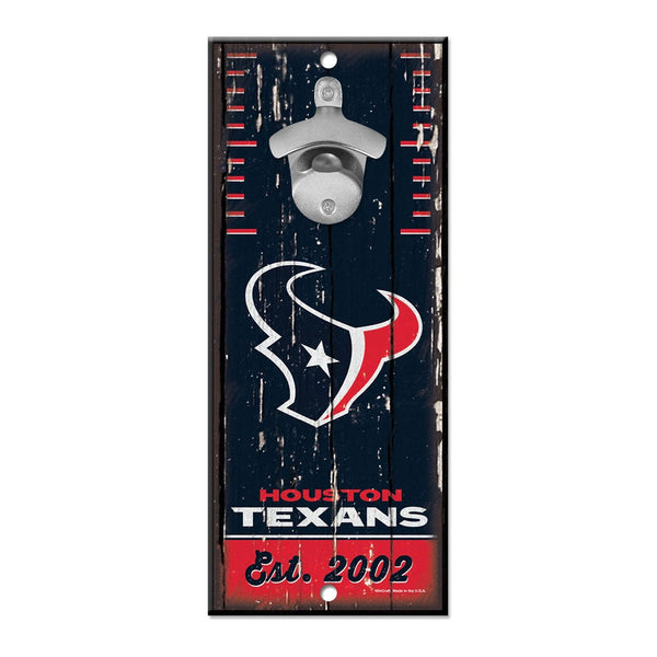 Houston Texans Bottle Opener Sign 5x11