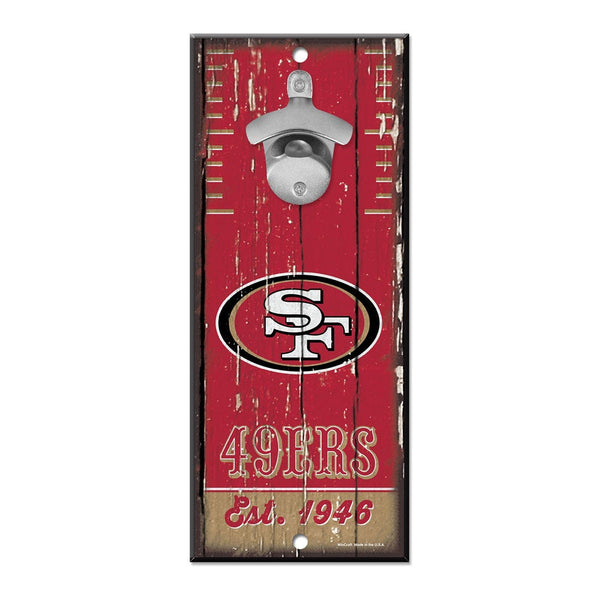 San Francisco 49ers Bottle Opener Sign 5x11