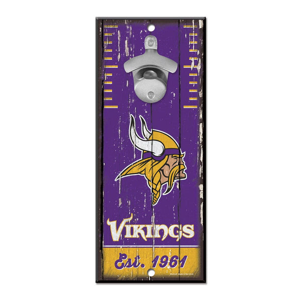 Minnesota Vikings Bottle Opener Sign 5x11