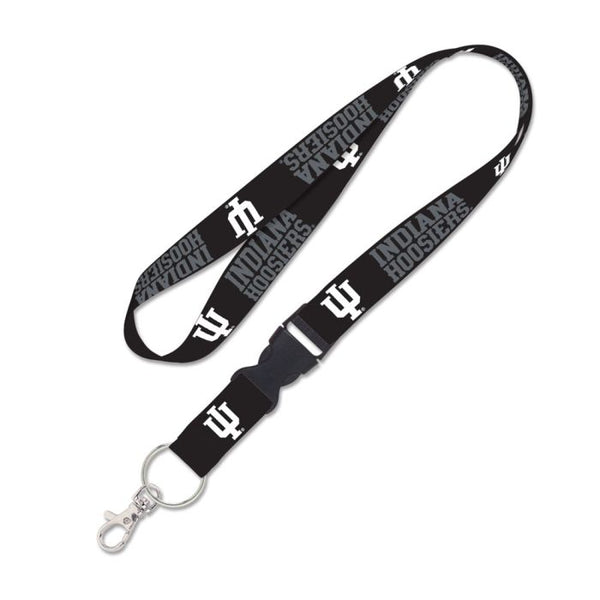 Wholesale-Indiana Hoosiers Blackout Lanyard w/detachable buckle 1"