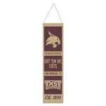 Wholesale-Texas State Bobcats ESTABLISHED Wool Banner 8" x 32"