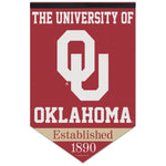 Wholesale-Oklahoma Sooners CHEVRON Premium Felt Banner 17" x 26"