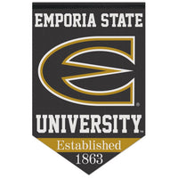 Wholesale-Emporia State Hornets Premium Felt Banner 17" x 26"