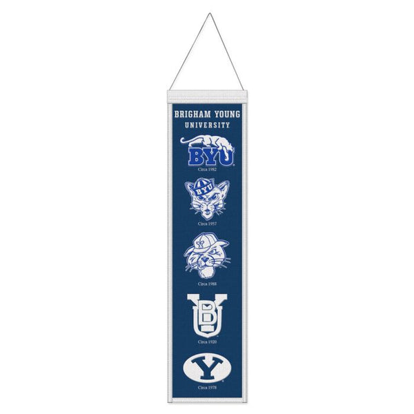 Wholesale-Brigham Young Cougars / Vintage Collegiate Evolution Wool Banner 8" x 32"