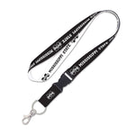 Mississippi State Bulldogs Black & White Lanyard w/detachable buckle 1"
