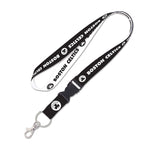 Boston Celtics black and white Lanyard w/detachable buckle 1"