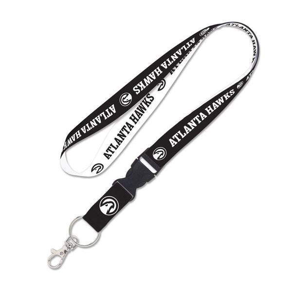 Atlanta Hawks black and white Lanyard w/detachable buckle 1"