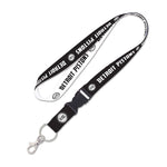Detroit Pistons Black and white Lanyard w/detachable buckle 1"