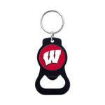 Wholesale-Wisconsin Badgers Black Bottle Opener Key Ring