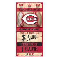 Cincinnati Reds Wood Sign 6x12 3/8" thick