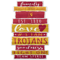 Wholesale-USC Trojans WORD PLANK Wood Sign 11" x 17" 1/4" thick