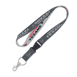 Houston Texans CHARCOAL Lanyard w/detachable buckle 1"