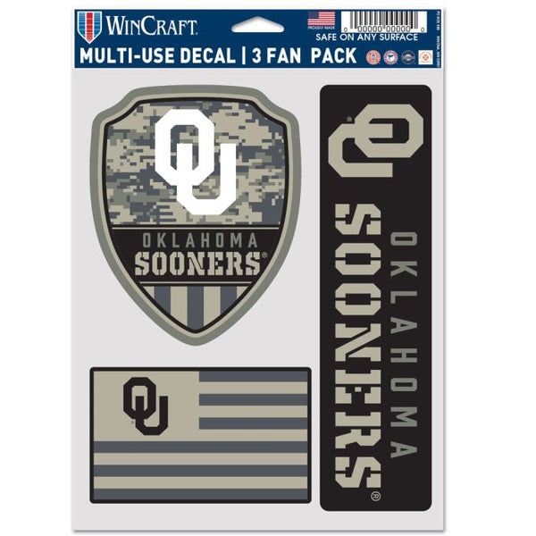 Wholesale-Oklahoma Sooners Military Apprecation Multi Use 3 Fan Pack