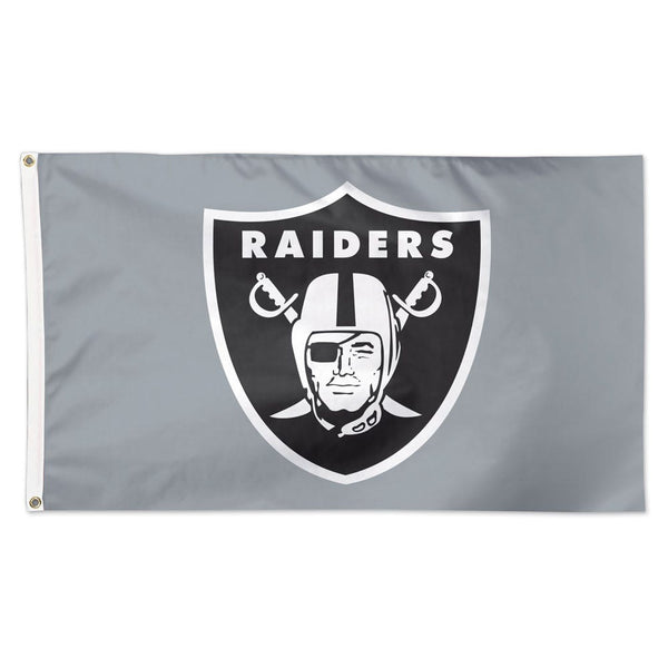 Las Vegas Raiders Gray background Flag - Deluxe 3' X 5'
