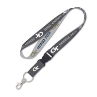 Georgia Tech Yellow Jackets CHARCOAL Lanyard w/detachable buckle 1"