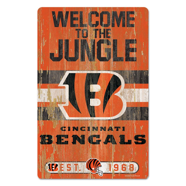 Cincinnati Bengals Slogan Wood Sign 11" x 17" 1/4" thick
