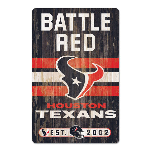 Houston Texans Wood Sign 11" x 17" 1/4" thick