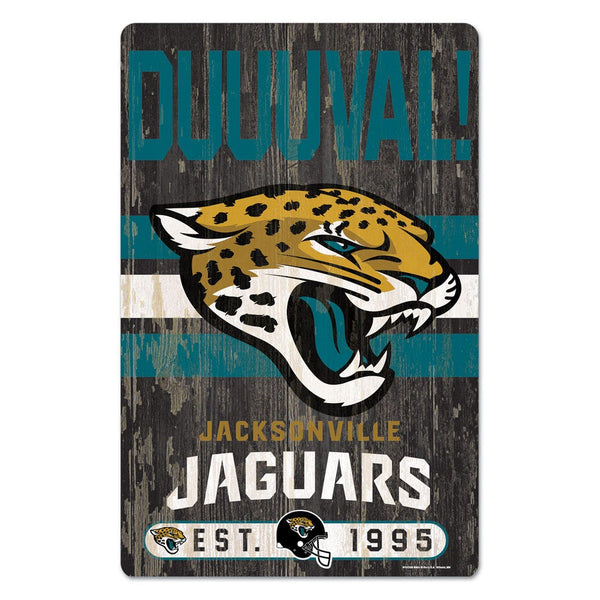 Jacksonville Jaguars Slogan Wood Sign 11" x 17" 1/4" thick