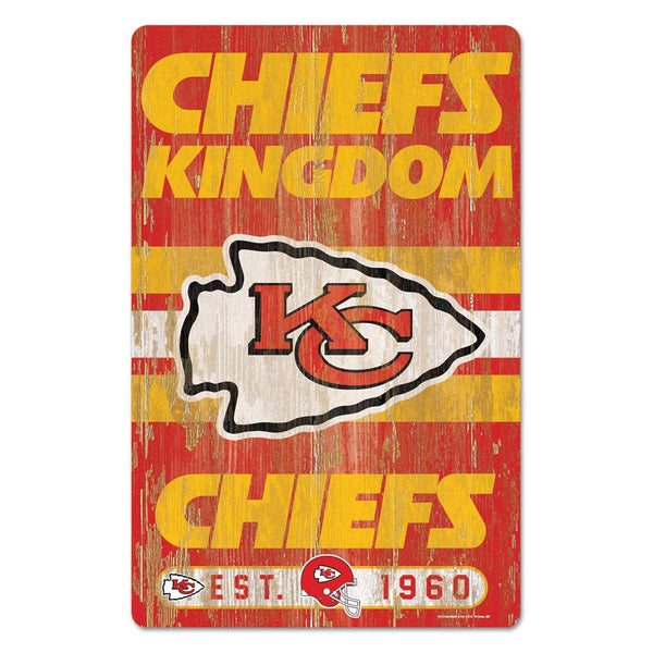 Kansas City Chiefs Slogan Wood Sign 11" x 17" 1/4" thick