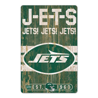 New York Jets SLOGAN Wood Sign 11" x 17" 1/4" thick