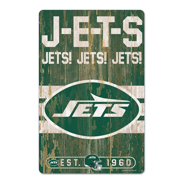 New York Jets SLOGAN Wood Sign 11" x 17" 1/4" thick