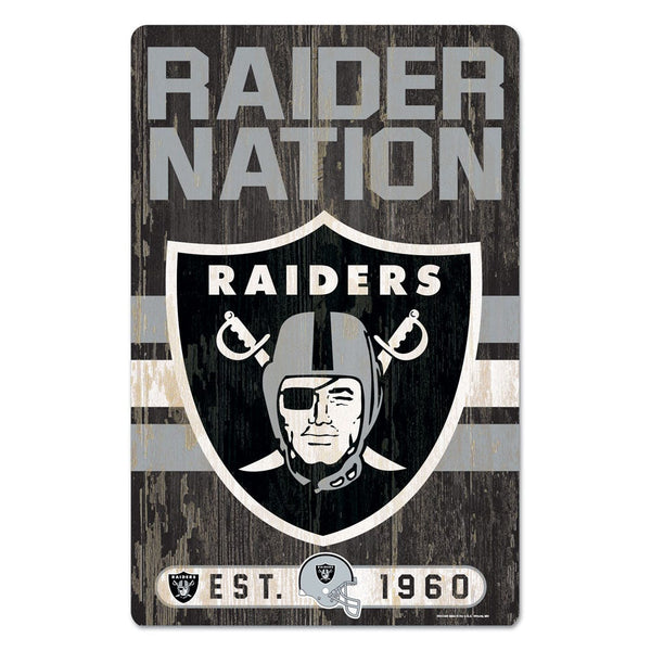 Las Vegas Raiders Slogan Wood Sign 11" x 17" 1/4" thick