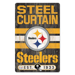 Pittsburgh Steelers Slogan Wood Sign 11" x 17" 1/4" thick