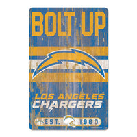 Los Angeles Chargers Slogan Wood Sign 11" x 17" 1/4" thick