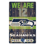 Seattle Seahawks Slogan Wood Sign 11" x 17" 1/4" thick