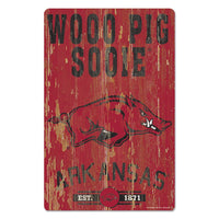 Arkansas Razorbacks Wood Sign 11" x 17" 1/4" thick