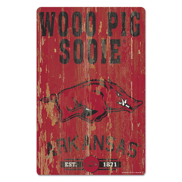 Arkansas Razorbacks Wood Sign 11" x 17" 1/4" thick