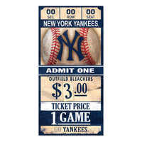 New York Yankees Wood Sign 6x12 3/8" thick