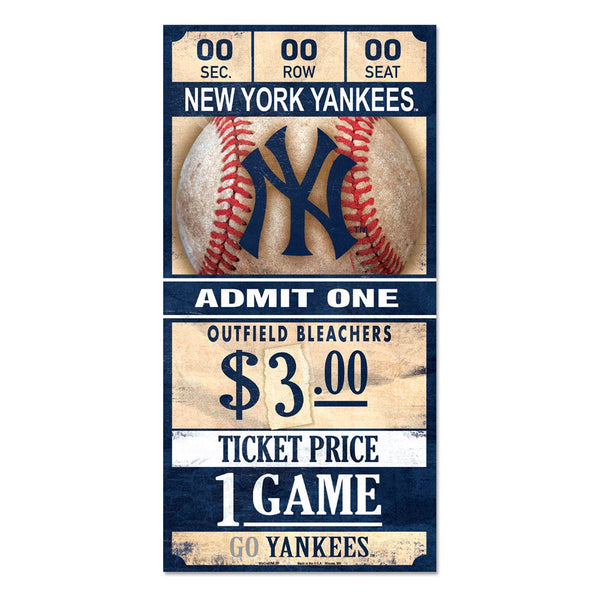New York Yankees Wood Sign 6x12 3/8" thick