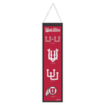 Wholesale-Utah Utes /College Vault Evolution Wool Banner 8" x 32"