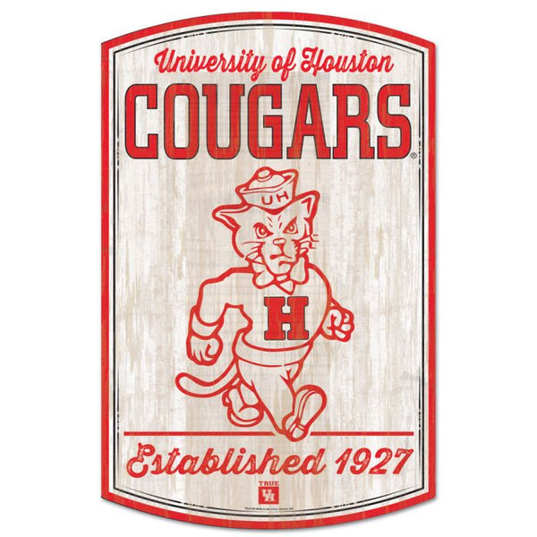 Wholesale-Houston Cougars / Vintage Collegiate Wood Sign 11" x 17" 1/4" thick