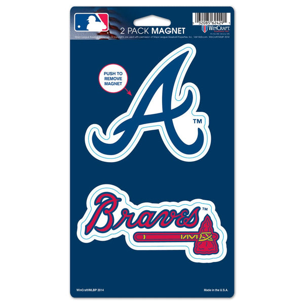 Atlanta Braves 2 Pack Magnets 5" x  9"