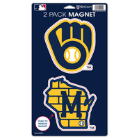 Milwaukee Brewers 2 Pack Magnets 5" x  9"