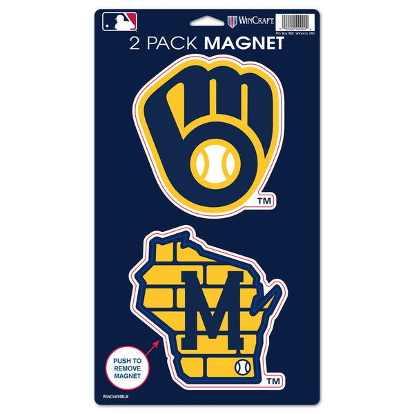 Milwaukee Brewers 2 Pack Magnets 5" x  9"