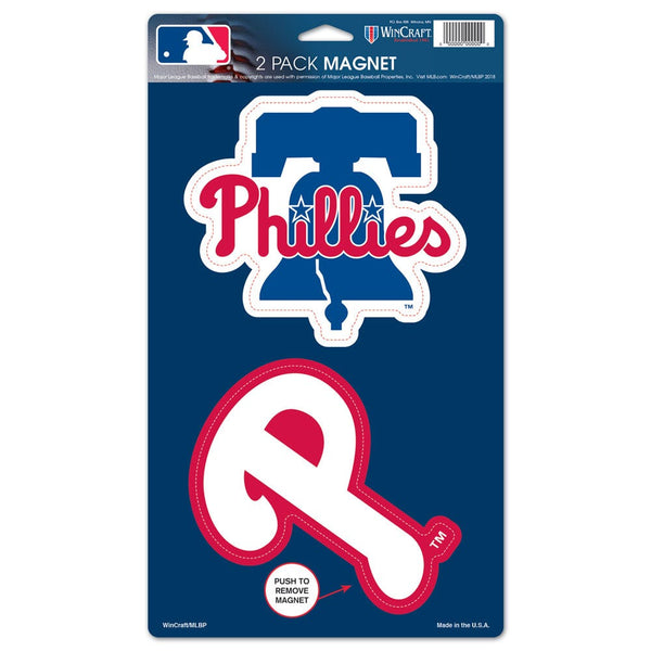 Philadelphia Phillies 2 Pack Magnets 5" x  9"